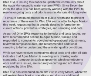 Ohio EPA Releases Statement on Marion Water Issues