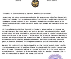 Marion County Sheriff Blasts Defense Tactics in Brendan Damron Rape Case