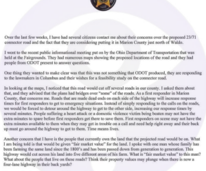 Marion County Sheriff Formally Opposes Proposed 23/71 Connector Project