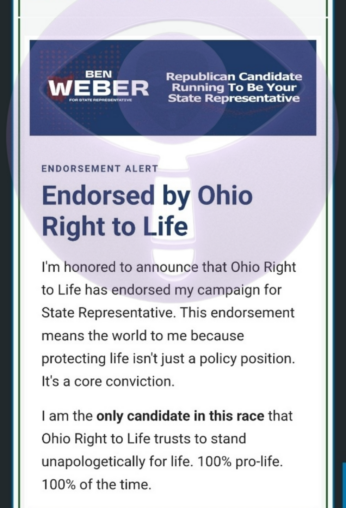 Maxed Out & Misleading: The Truth Behind Ben Weber’s Exclusive Right To Life Endorsement Email Narrative